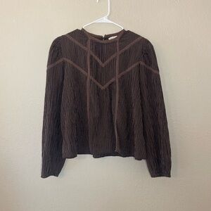 Brown Checkered Women's Top